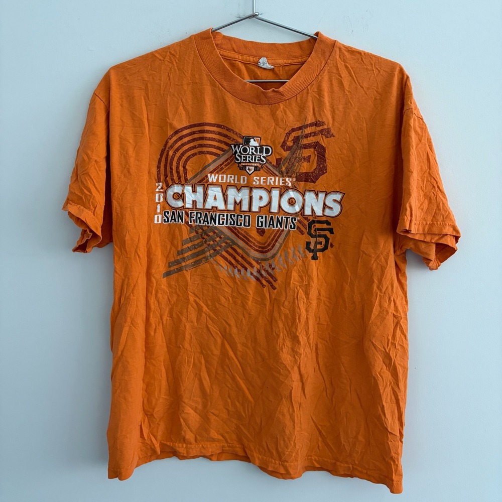 San Francisco Giants 2010 World Series Champions T Shirt Orange Mens XL MLB
